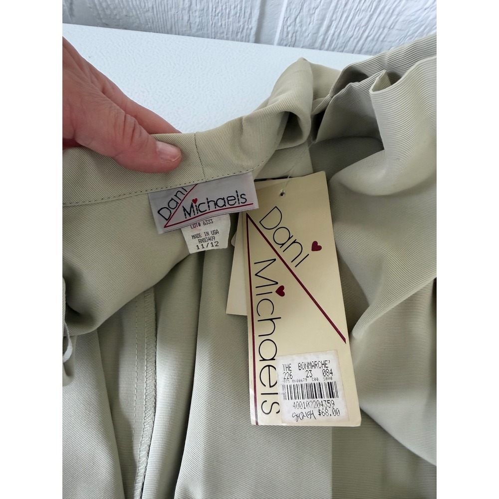 Vintage Dani Michaels Sage Green Pant Suit Set Size 12 90s Blazer Old Money - Picture 7 of 8
